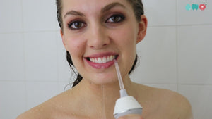 Shower flossing vs countertop messy water flosser, convenience of shower flosser, how to clean my braces