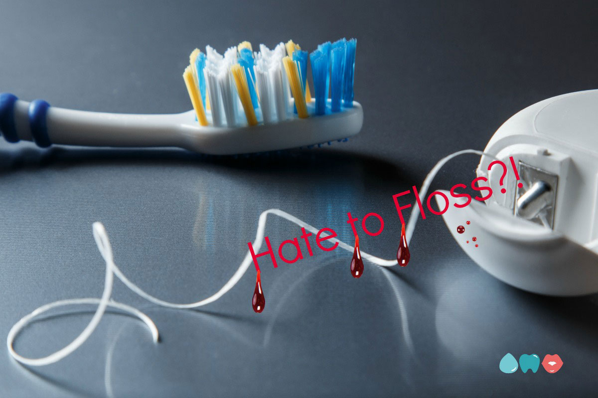 String floss and toothbrush.