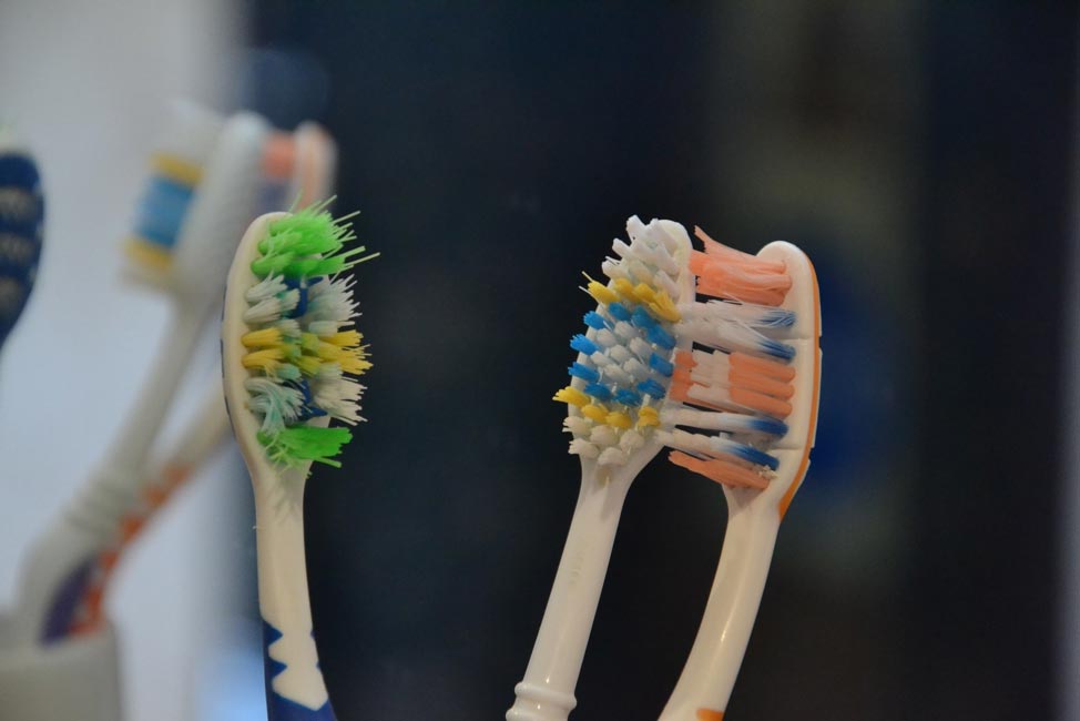 old worn out toothbrushes