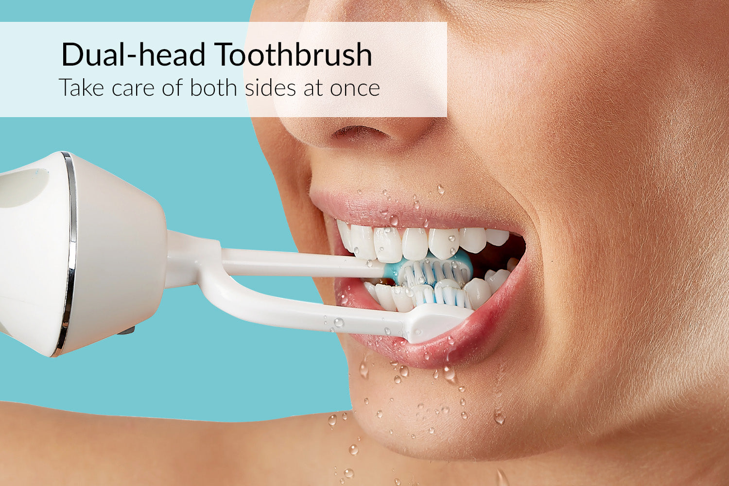 Dual-head toothbrush water flosses and brushes your teeth and gums. Simple to use with your favorite toothpaste, then after brushing turn on the water to flush off the tooth paste and loosened food and debris. 