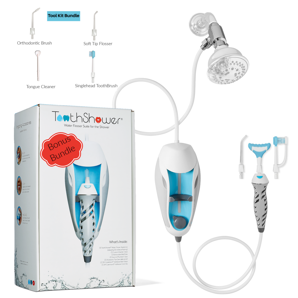 ToothShower Shower Water Flosser and Tool Kit