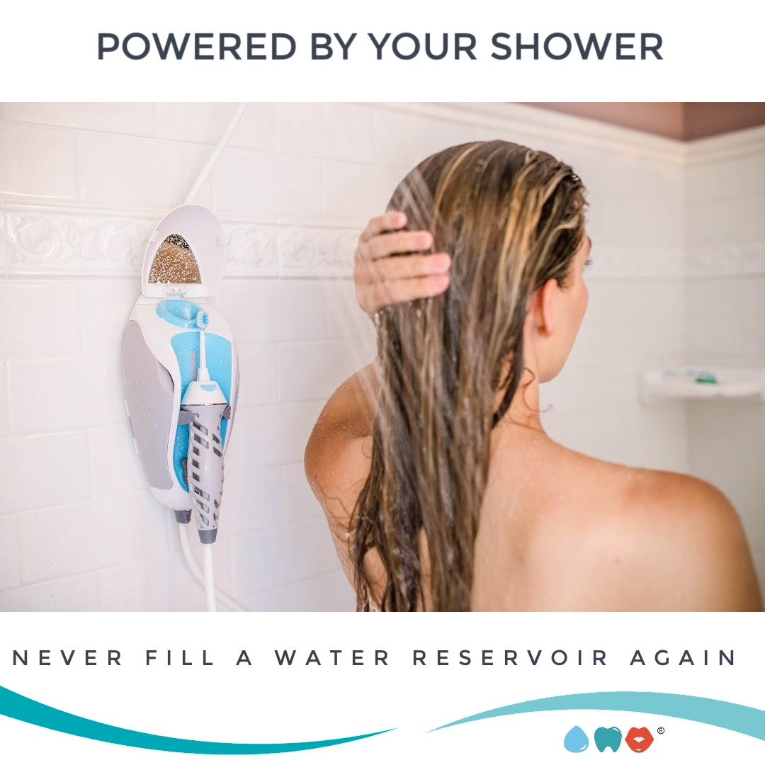 the best water flosser, most convenient water flosser, ultimate flossing experience, shower flosser, shower 